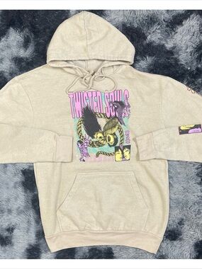 Uzumaki Twisted Souls Horror Graphic Beige Hoodie